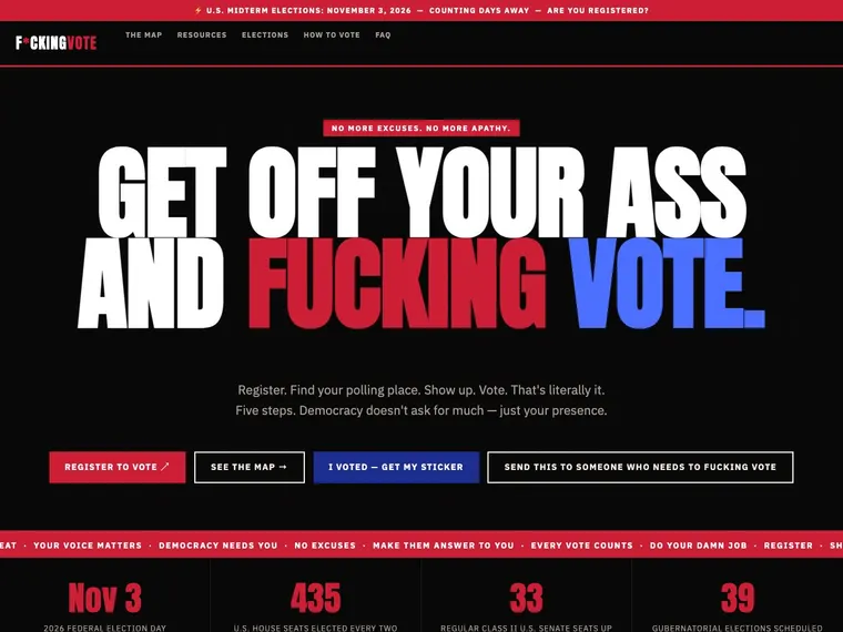 Preview of www.fuckingvote.com